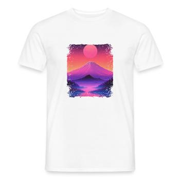 Mount Fuji Ästhetisches Japan Sight Vaporwave Vulkan - Männer T-Shirt - Weiß - Vorne - AI Model Male 178 dark (178cm)