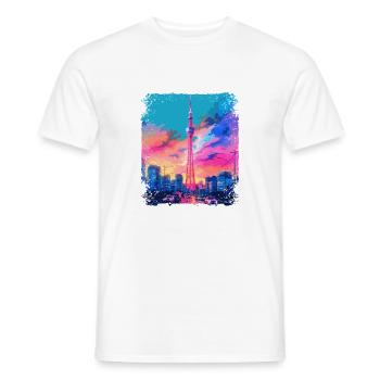Esthétique japonaise Skytree Tokyo Vaporwave Sight - T-shirt homme - blanc - Devant - AI Model Male 178 dark (178cm)