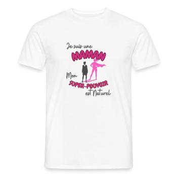Maman, Mon Super-Pouvoir : Design Unique - T-shirt homme - blanc - Devant - AI Model Male 178 dark (178cm)