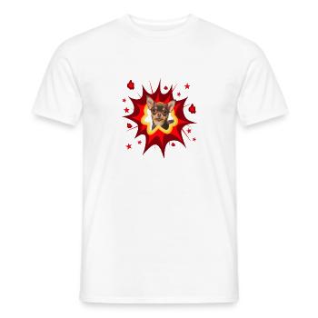 Conception de chien comique - Pow - Chihuahua - T-shirt homme - blanc - Devant - AI Model Male 178 dark (178cm)