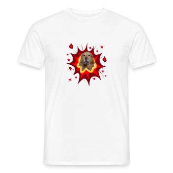Conception de chien comique - Pow - Hovawart - T-shirt homme - blanc - Devant - AI Model Male 178 dark (178cm)