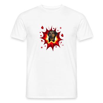 Comic Dog Design - Pow - Beauceron - Men's T-Shirt - white - Front - AI Model Male 178 dark (178cm)
