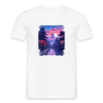 Takayama Village Vaporwave Japon Alpes japonaises - T-shirt homme - blanc - Devant - AI Model Male 178 dark (178cm)