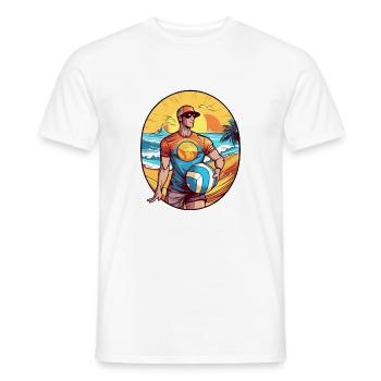 Rod joueur de beach volley - T-shirt homme - blanc - Devant - AI Model Male 178 dark (178cm)
