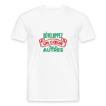 Développez un cœur - T-shirt homme - blanc - Devant - AI Model Male 178 dark (178cm)