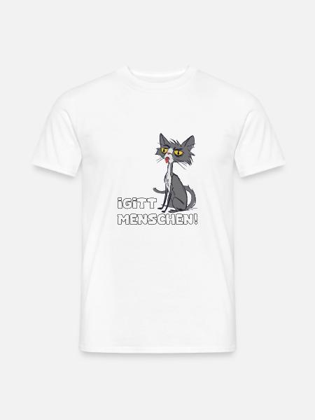 Igitt Menschen, Katze - Männer T-Shirt - Weiß