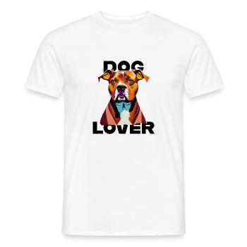 Amant des chiens American Stafford - T-shirt homme - blanc - Devant - AI Model Male 178 dark (178cm)