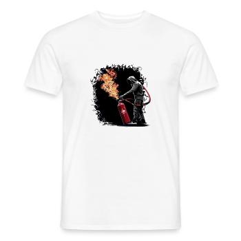 FIREFIGHTERS RESCUING - Men's T-Shirt - white - Front - AI Model Male 178 dark (178cm)