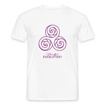 Triskele Sixkele mindful evolution & I will rise - Men's T-Shirt - white - Front - AI Model Male 178 dark (178cm)