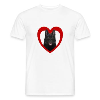 Amoureux des chiens - Cœur de chien - Schipperke - T-shirt homme - blanc - Devant - AI Model Male 178 dark (178cm)