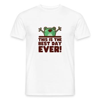 This is Best Day Ever Cute Frog - Men's T-Shirt - white - Front - AI Model Male 178 dark (178cm)