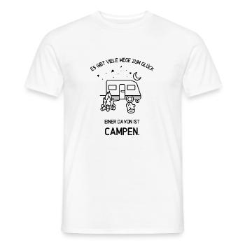 Es gibt viele Wege zum Glück einer ist campen - Männer T-Shirt - Weiß - Vorne - AI Model Male 178 dark (178cm)