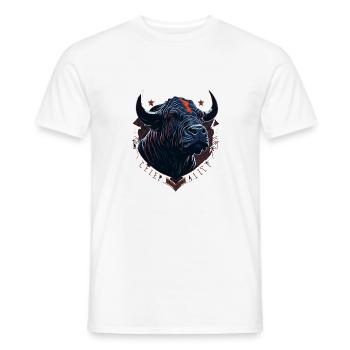 Tête de taureau de vache - T-shirt homme - blanc - Devant - AI Model Male 178 dark (178cm)
