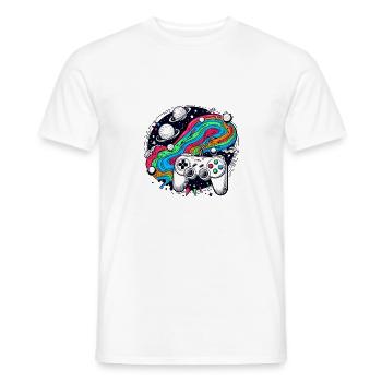Cosmic Gaming - Men's T-Shirt - white - Front - AI Model Male 178 dark (178cm)