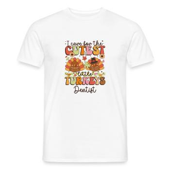 Dentiste Je m’occupe des dindes les plus mignonnes Thanksgiving - T-shirt homme - blanc - Devant - AI Model Male 178 dark (178cm)