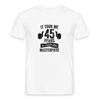 Drôle 45 ans blague 45e anniversaire Gag noir - T-shirt homme - blanc - Devant - AI Model Male 178 dark (178cm)