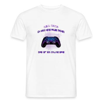 Nein Mama ich kann keine Pause machen. Funny Shirt - Männer T-Shirt - Weiß - Vorne - AI Model Male 178 dark (178cm)