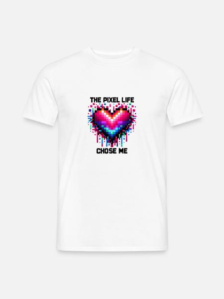 Das Pixel-Leben hat mich auserwählt - Männer T-Shirt - Weiß