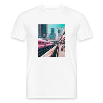 Bahnhof Tokio - Männer T-Shirt - Weiß - Vorne - AI Model Male 178 dark (178cm)