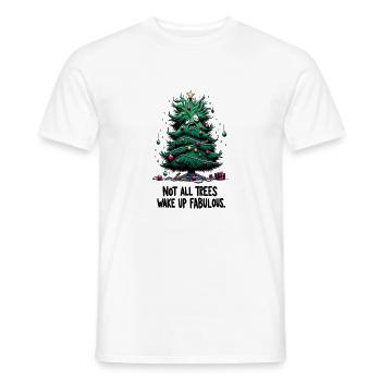 Funny Christmas Tree - Men's T-Shirt - white - Front - AI Model Male 178 dark (178cm)