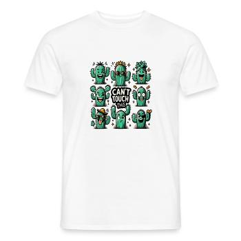 Cactus - Can't touch this - Men's T-Shirt - white - Front - AI Model Male 178 dark (178cm)