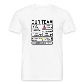 Équipe - T-shirt homme - blanc - Devant - AI Model Male 178 dark (178cm)