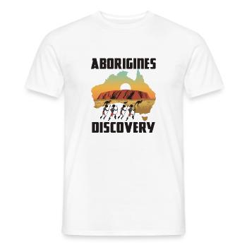 Aborigines Discovery - Männer T-Shirt - Weiß - Vorne - AI Model Male 178 dark (178cm)
