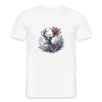 Cerf majestueux - T-shirt homme - blanc - Devant - AI Model Male 178 dark (178cm)