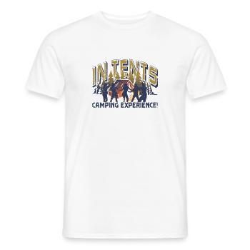 In tents camping experience! - Men's T-Shirt - white - Front - AI Model Male 178 dark (178cm)