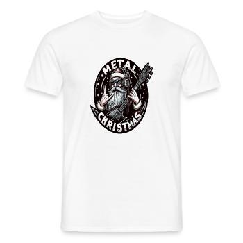 Santa Claus Metal christmas - Men's T-Shirt - white - Front - AI Model Male 178 dark (178cm)