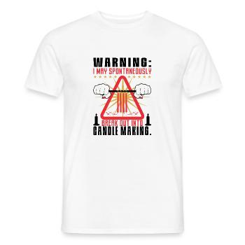 Warnung: Es kann sein, dass ich spontan Kerzen mache. - Männer T-Shirt - Weiß - Vorne - AI Model Male 178 dark (178cm)