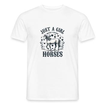 Cadeau d’amant de cheval juste une fille qui aime les chevaux - T-shirt homme - blanc - Devant - AI Model Male 178 dark (178cm)