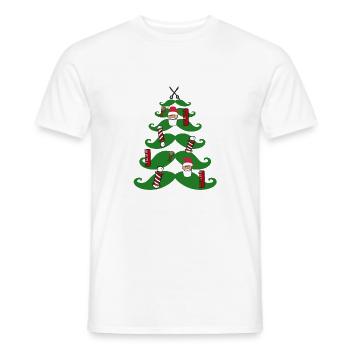 Salon de coiffure Noël - T-shirt homme - blanc - Devant - AI Model Male 178 dark (178cm)