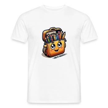 Creative Pencil Case – Case of Creativity - Men's T-Shirt - white - Front - AI Model Male 178 dark (178cm)