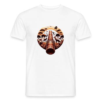 Didgeridoo with Australian outback and wildlife - Men's T-Shirt - white - Front - AI Model Male 178 dark (178cm)