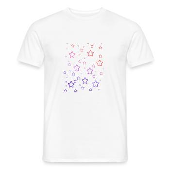 Étoiles arc-en-ciel - T-shirt homme - blanc - Devant - AI Model Male 178 dark (178cm)