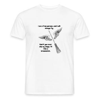 I am a free person, and I will always fly. - Men's T-Shirt - white - Front - AI Model Male 178 dark (178cm)