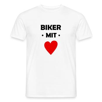 Biker mit Herz - Motorrad - Bike - Männer T-Shirt - Weiß - Vorne - AI Model Male 178 dark (178cm)