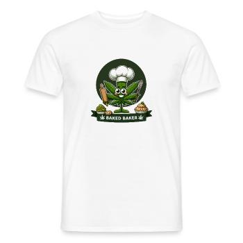 Baked Baker: Skurriles Design eines Cannabiskochs - Männer T-Shirt - Weiß - Vorne - AI Model Male 178 dark (178cm)