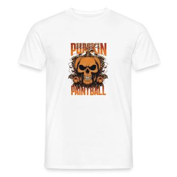 Paintball citrouille Halloween - T-shirt homme - blanc - Devant - AI Model Male 178 dark (178cm)