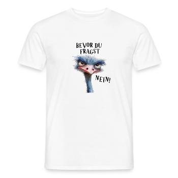 Avant que vous ne posiez la question, non ! Oiseau Autruche - T-shirt homme - blanc - Devant - AI Model Male 178 dark (178cm)