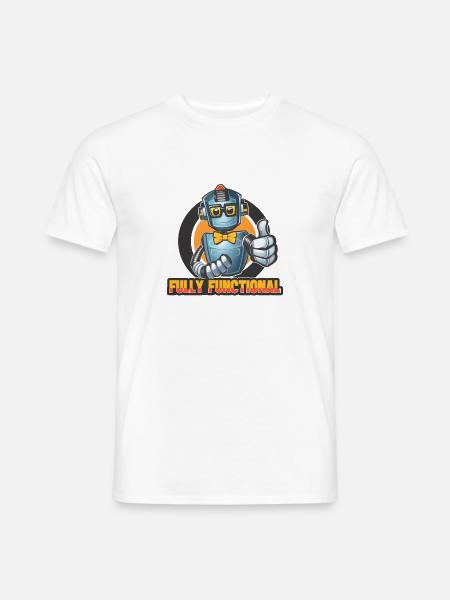 Robot with Bowtie & Glasses Thumbs-Up Tee Design - Men's T-Shirt - white