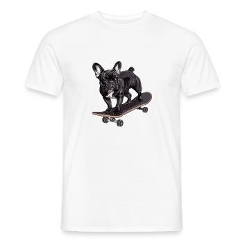 Französische Bulldogge skateboarding - Männer T-Shirt - Weiß - Vorne - AI Model Male 178 dark (178cm)