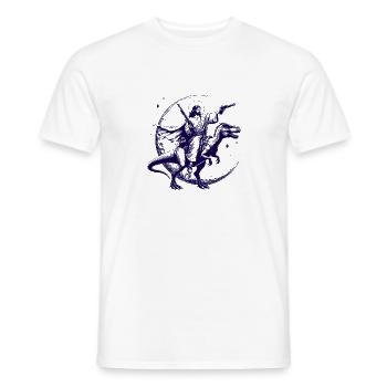 Jesus Dinosaur Shirt Funny ShirtsCowboy Dinosaur - Men's T-Shirt - white - Front - AI Model Male 178 dark (178cm)