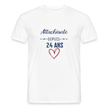 idée cadeau anniversaire 24 ans fille femme ado - T-shirt homme - blanc - Devant - AI Model Male 178 dark (178cm)