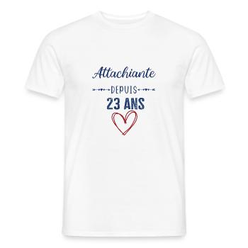 idée cadeau anniversaire 23 ans fille femme ado - T-shirt homme - blanc - Devant - AI Model Male 178 dark (178cm)