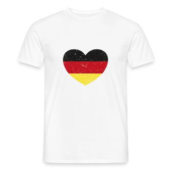 Vintage Herz Flagge Fussball Handball Deutschland - Männer T-Shirt - Weiß - Vorne - AI Model Male 178 dark (178cm)