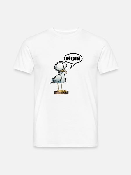 Möwe moin Norddeutschland Küste Norden - Männer T-Shirt - Weiß