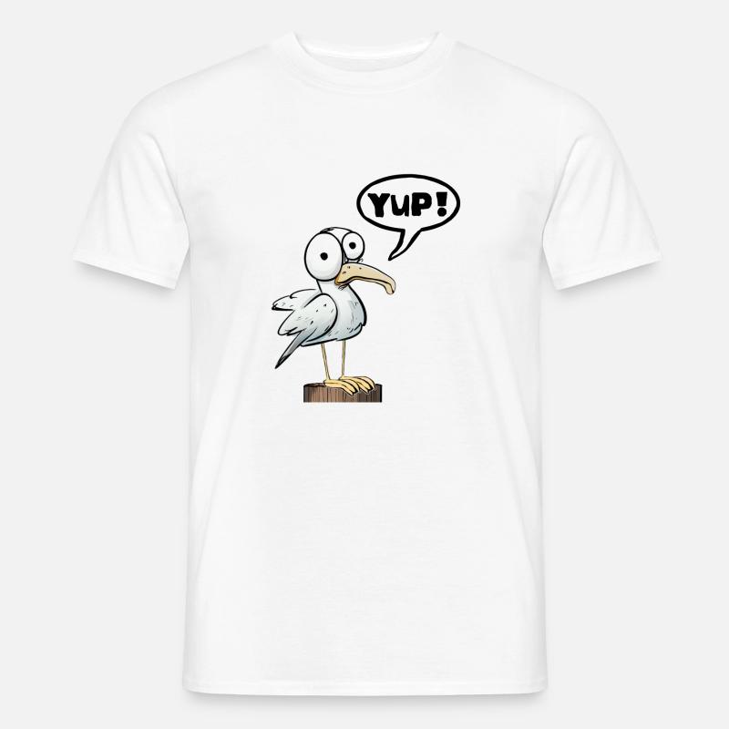 Ja, nickend, ja, - Männer T-Shirt - Weiß