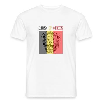 Belgique Drapeau belge - T-shirt homme - blanc - Devant - AI Model Male 178 dark (178cm)